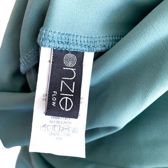 Onzie NEW High Rise Color Block Track Legging Cacti Combo White Green XS - Picture 8 of 12